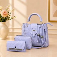 Women's Leather Plain Hand Bag Set