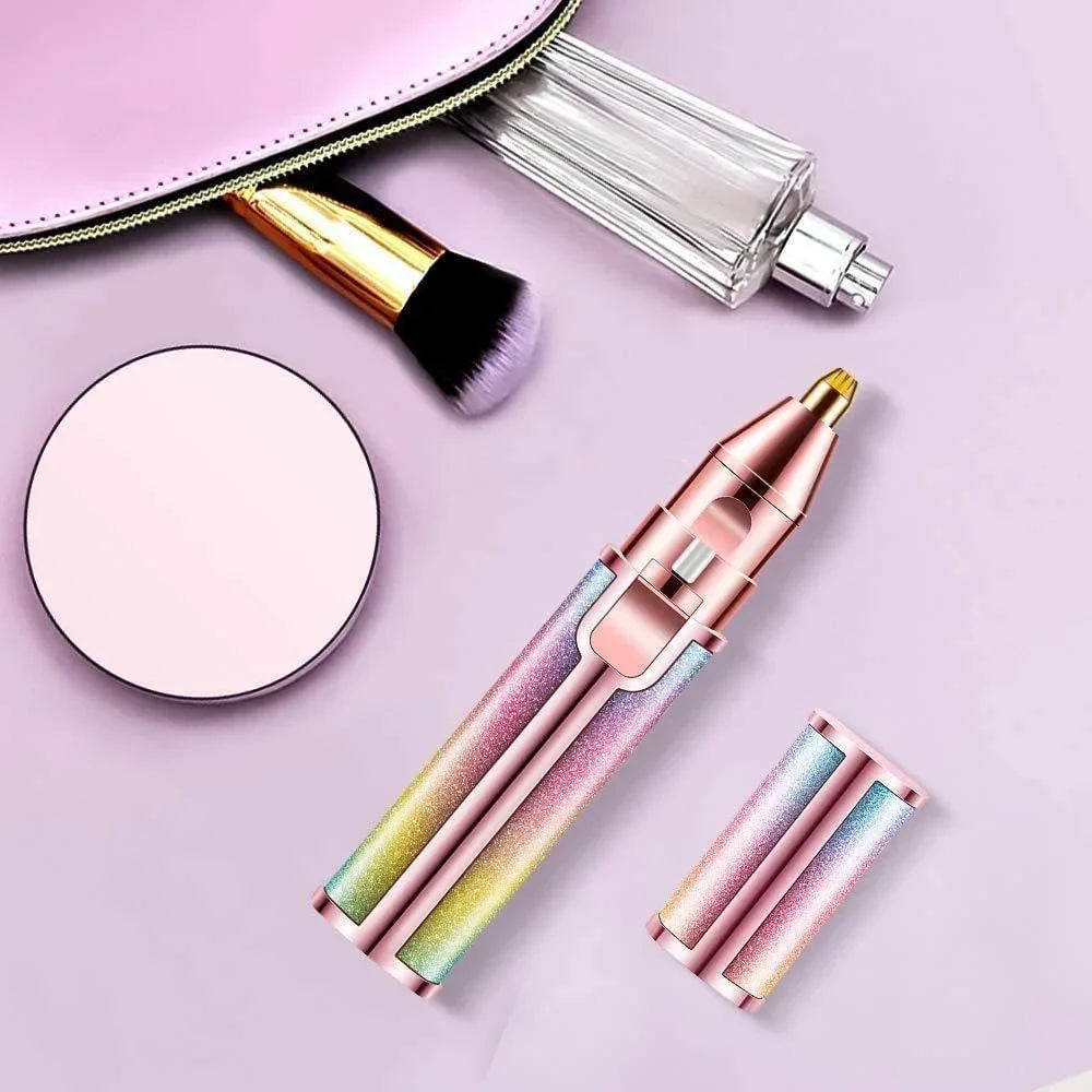 Rechargeable 2-in-1 Eyebrow Trimmer & Facial Shaver Multicolor