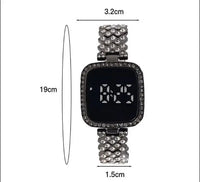 Digital Display Women's Bracelet Square Touch Watch