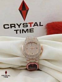 Stainless Steel Diamond Stone Watch For Women's With Butterfly Lock