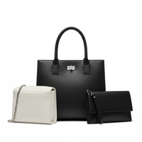 Girl's Leather Plain Hand Bag Set